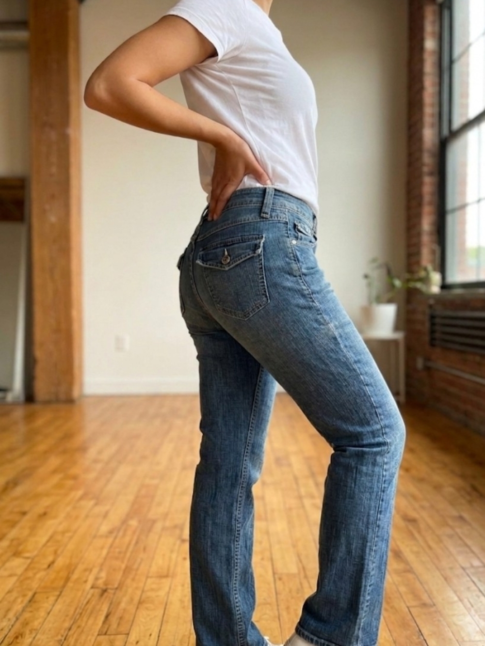 Riders by Lee Women's Straight Leg Jeans - Medium Blue Wash